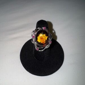 Beautiful Amber Crystal ring 💍💜💛